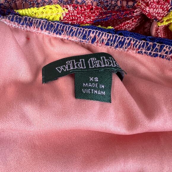 Wild Fable Women's Striped Multicolor Crochet Slip Dress - Size XS - NWT - Picture 2 of 11